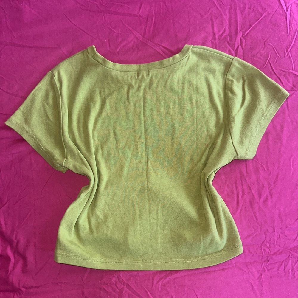 Garage “Don’t Be Jealous” Cropped Tee with White Print - Picture 2 of 3